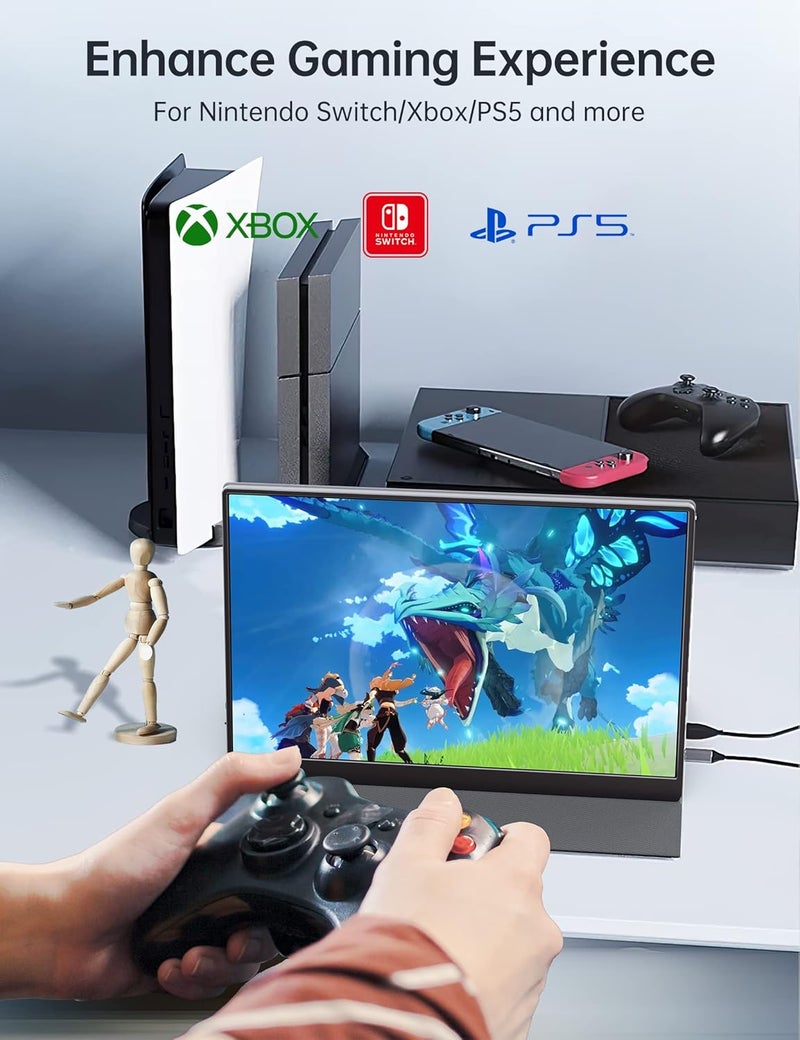 ForHelp 2.5k Portable Monitor 16inch 2560X1600 USB C Laptop Monitor HDMI Computer Display HDR IPS Gaming Screen w/Smart Cover & Dual Speakers for PC Mac Phone Xbox PS5 Switch Laptop - Image 5